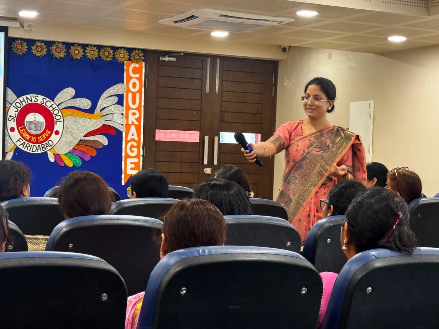 Wide view of the auditorium during the Life Skills workshop